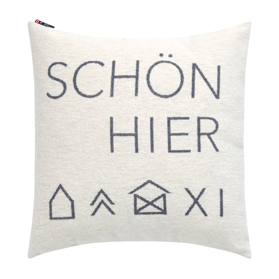 Nordic Kissenhülle Schön hier wollweiß 50 x 50 cm