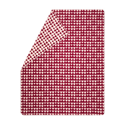 Colourful Nordic Wohndecke Herzen allover rot