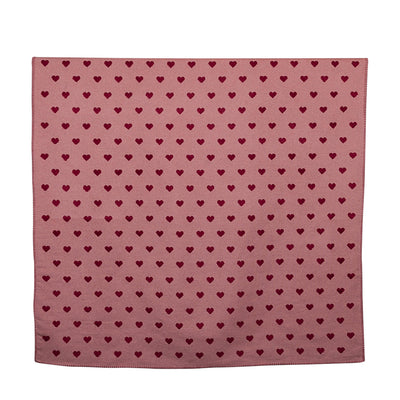 Colourful Nordic Kuscheldecke Herzen Rosa
