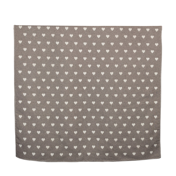 Nordic Kuscheldecke Herzen Graubraun