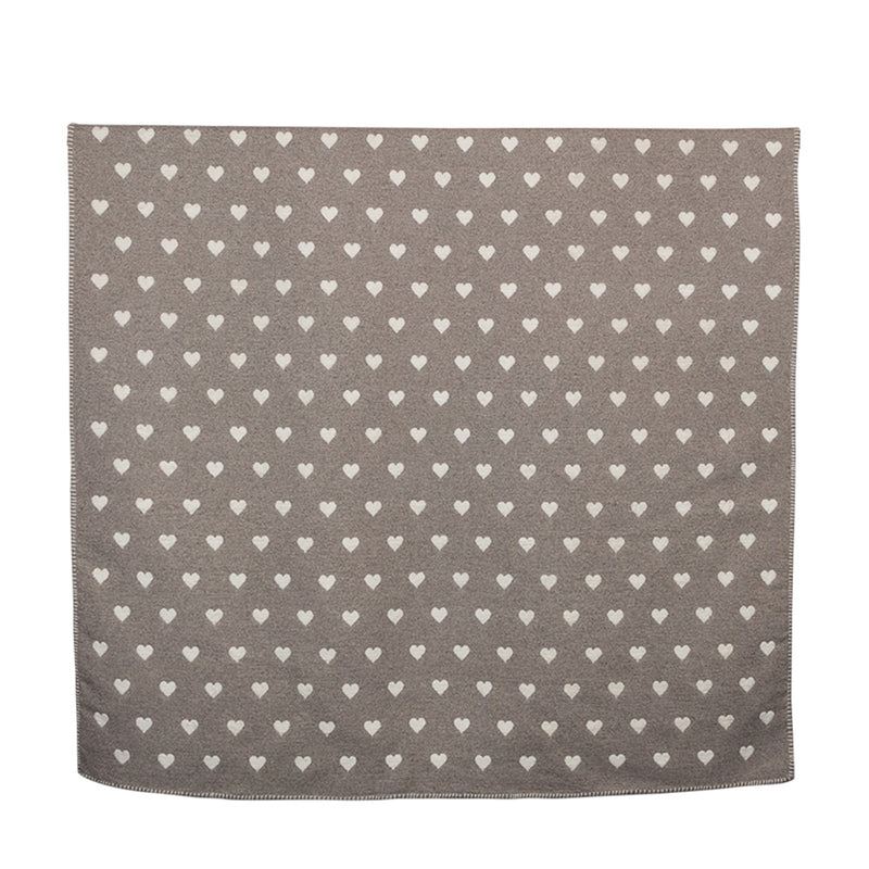 Nordic Kuscheldecke Herzen Graubraun