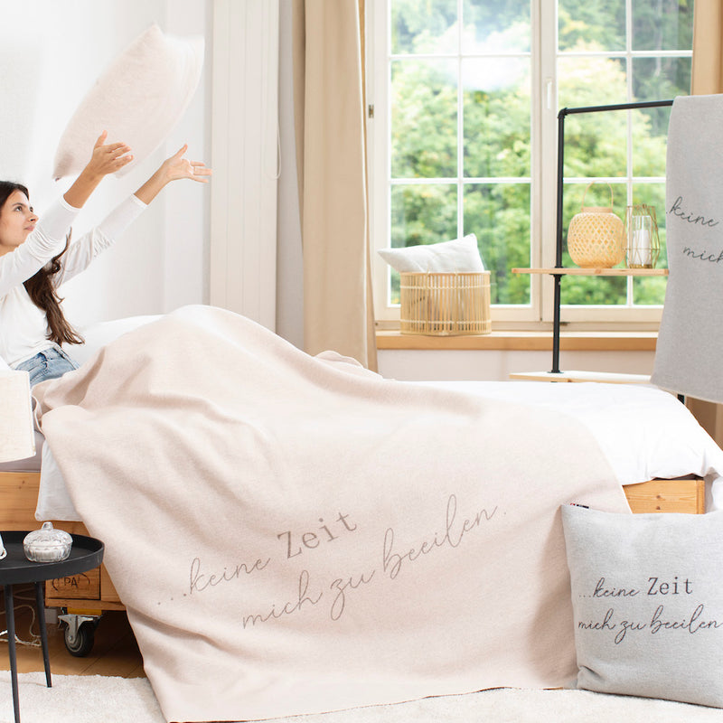 Nordic Flanelldecke Keine Zeit mich zu beeilen Beige