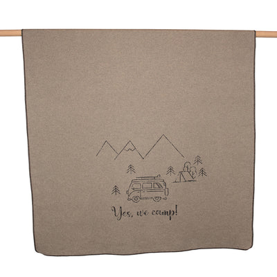 Nordic Flanelldecke Yes we camp beige