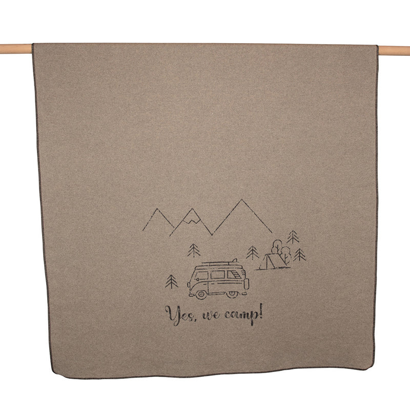 Nordic Flanelldecke Yes we camp beige