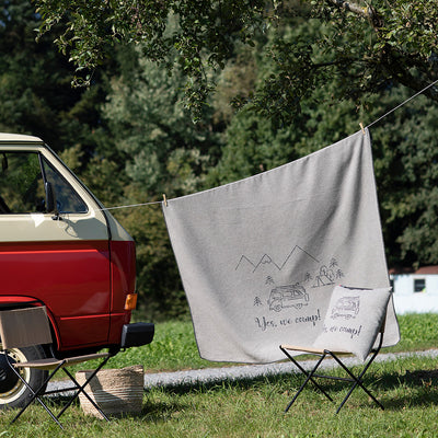 Nordic Flanelldecke Yes we camp beige