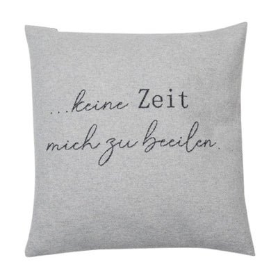 Nordic Kissenhülle Keine Zeit mich zu beeilen Grau 50 x 50 cm