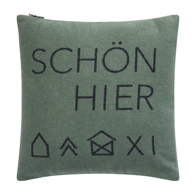 Nordic Kissenhülle Schön hier dunkelgrün 50 x 50 cm