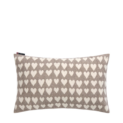 Nordic Kissenhülle Herzen allover beige 30 x 50 cm
