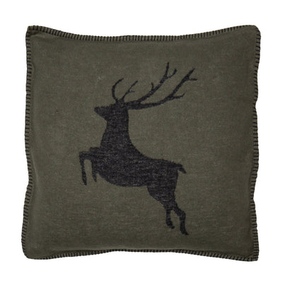 Skandi Kissenhülle Hirsch Olivgrün 50 x 50 cm