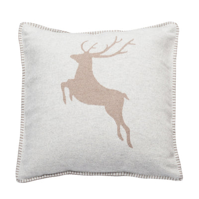 Skandi Kissenhülle Hirsch Weiß 50 x 50 cm