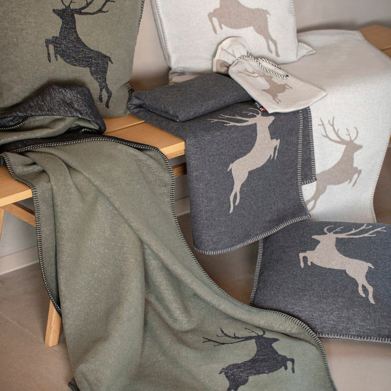 Skandi Kissenhülle Hirsch Dunkelgrau 50 x 50 cm