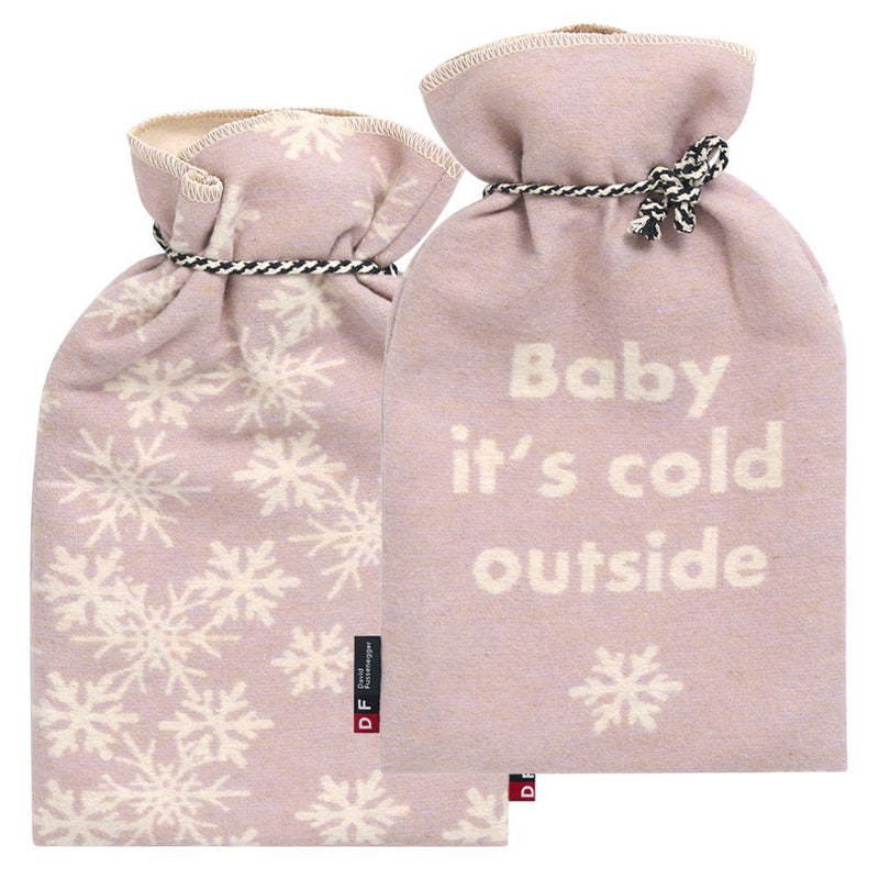 Colourful Nordic Wärmflasche Schneeflocken 2 Liter rosa