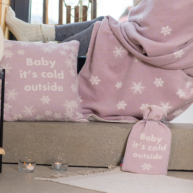 Colourful Nordic Wärmflasche Schneeflocken 2 Liter rosa