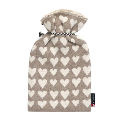 Nordic Wärmflasche Herzen 2 Liter beige