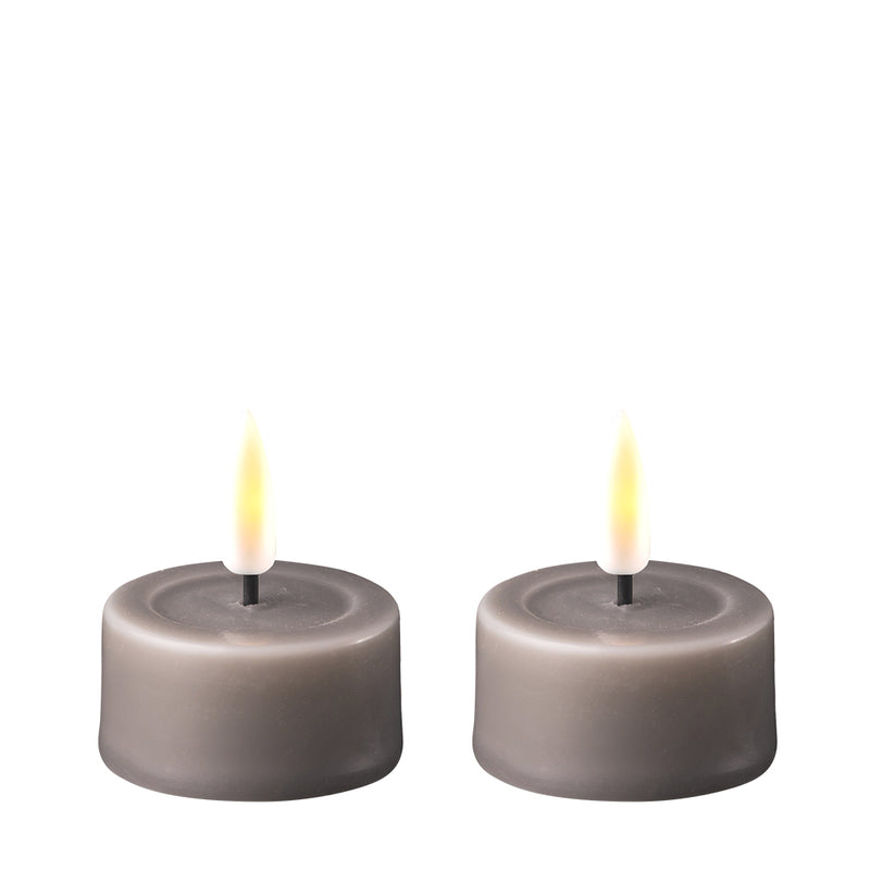 DELUXE LED Teelicht Grau 2er-Set