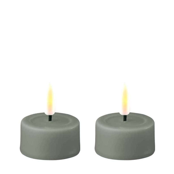DELUXE LED Teelicht Salbei Grün 2er-Set