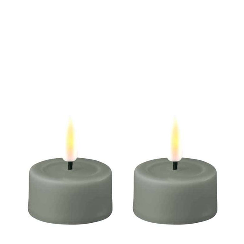 DELUXE LED Teelicht Salbei Grün 2er-Set