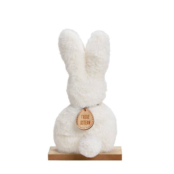 Dekoaufsteller Plüsch-Hase weiß
