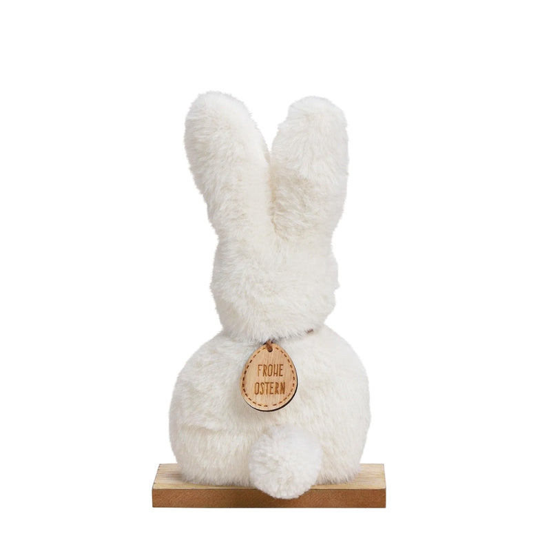 Dekoaufsteller Plüsch-Hase weiß