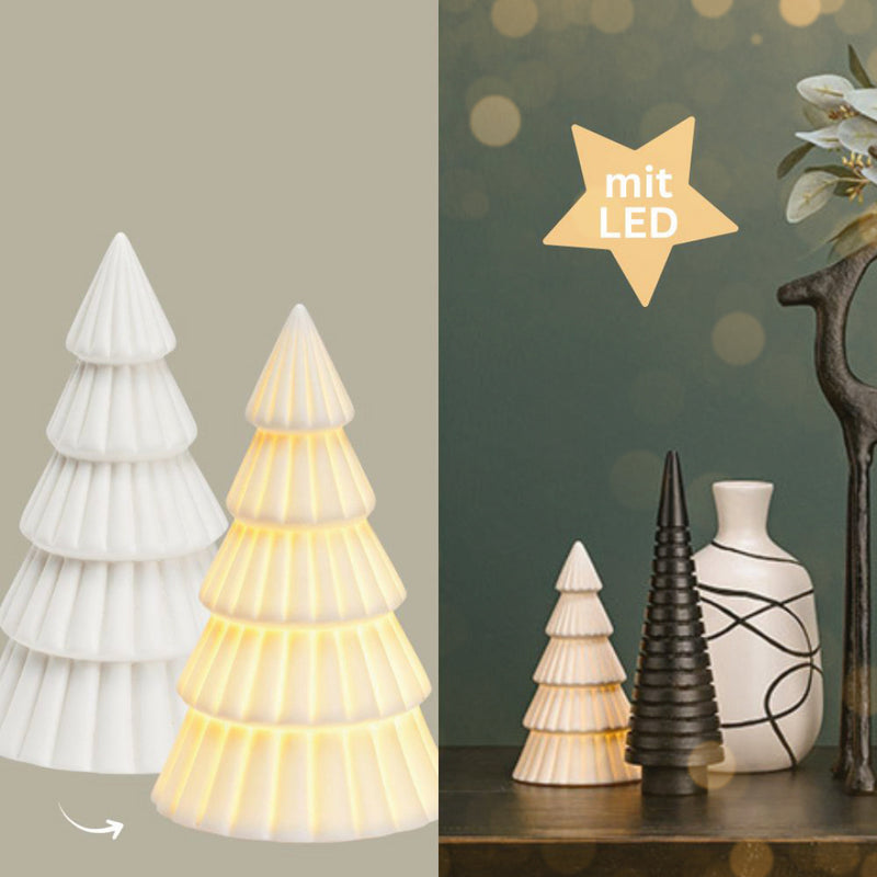 Leuchtender Tannenbaum 12 cm weiß