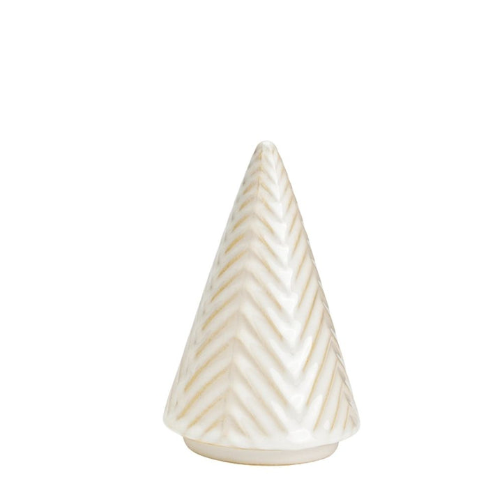 Keramik Tannenbaum Snow 15 cm weiß