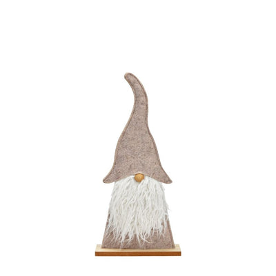Weihnachtswichtel  auf Holzsockel 46 cm beige