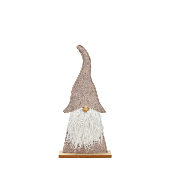 Weihnachtswichtel  auf Holzsockel 46 cm beige