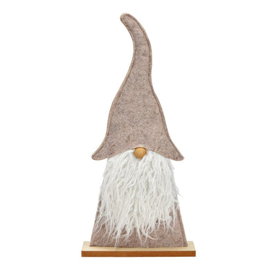 Weihnachtswichtel  auf Holzsockel 56 cm beige