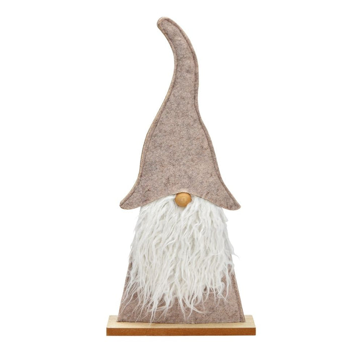 Weihnachtswichtel  auf Holzsockel 56 cm beige