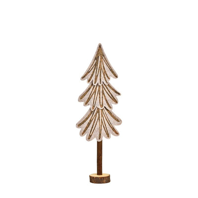 Dekoaufsteller Tanne 38 cm beige
