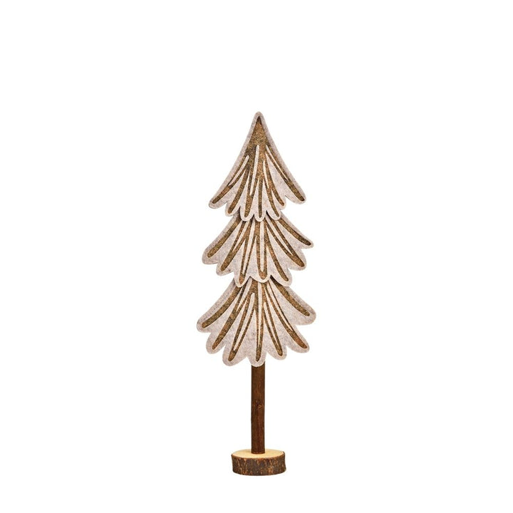 Dekoaufsteller Tanne 38 cm beige