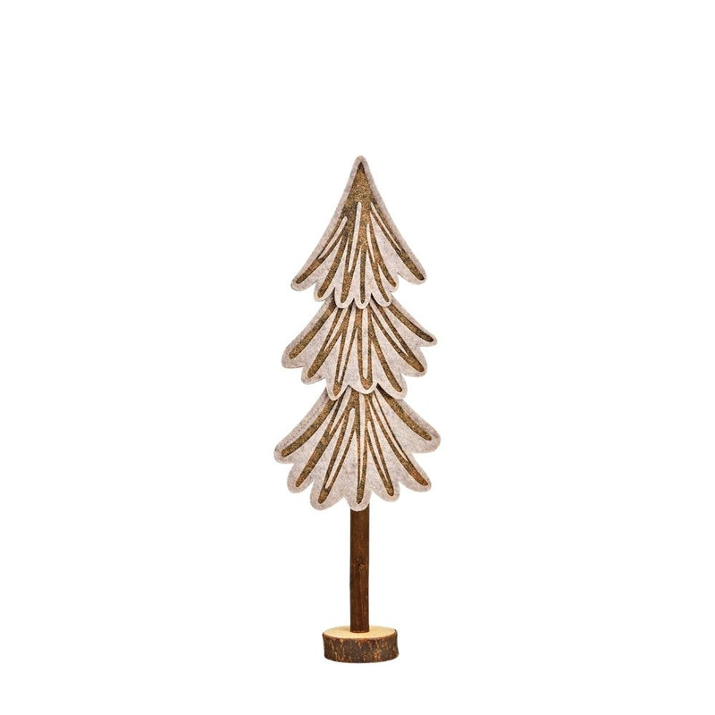 Dekoaufsteller Tanne 38 cm beige