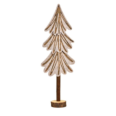 Dekoaufsteller Tanne 45 cm beige