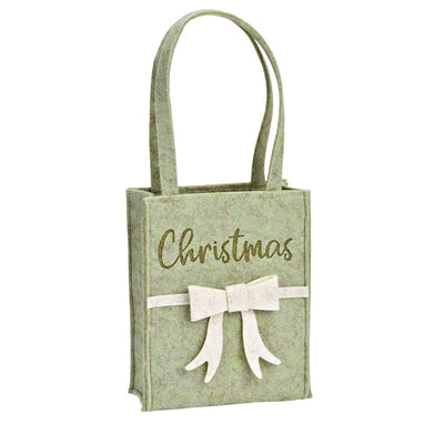 Geschenktasche mit Schleife grün-weiß