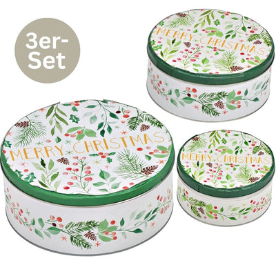 Vorratsdosen Weihnachten rund 3er Set