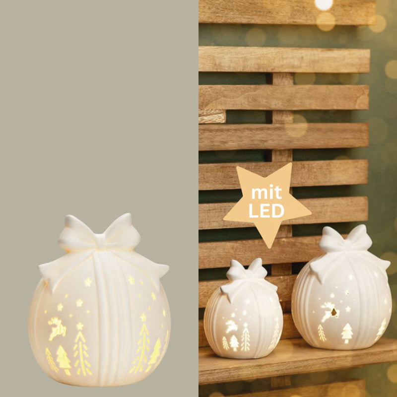 LED Lichtkugel Geschenk weiß klein