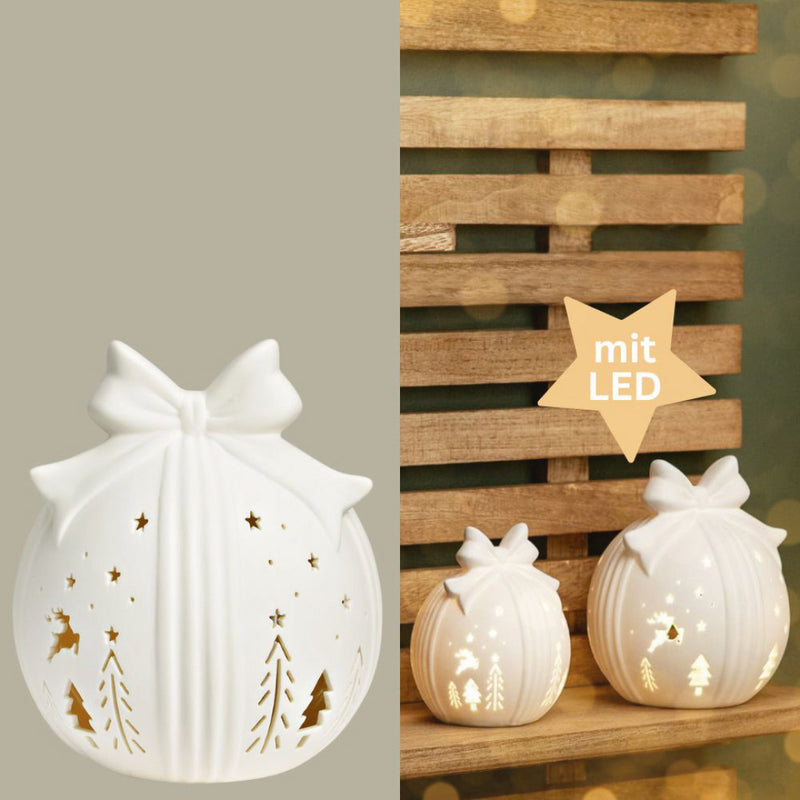 LED Lichtkugel Geschenk weiß groß