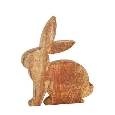 Dekoaufsteller Hase Holz braun klein
