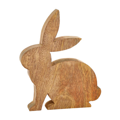 Dekoaufsteller Hase Holz braun groß