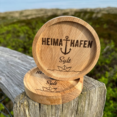 Holz-Untersetzer im exklusiven Sylt Design Heimathafen