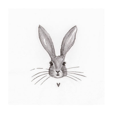 Papierserviette grauer Hase