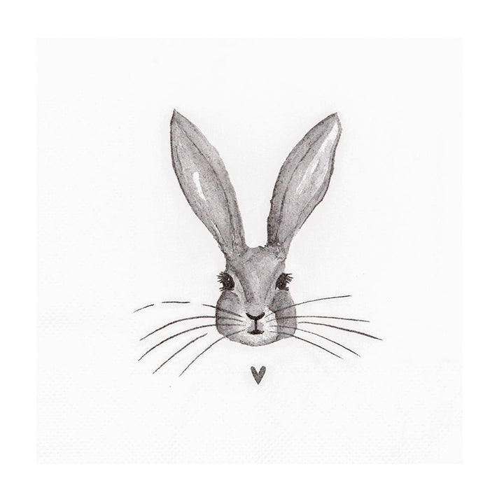 Papierserviette grauer Hase