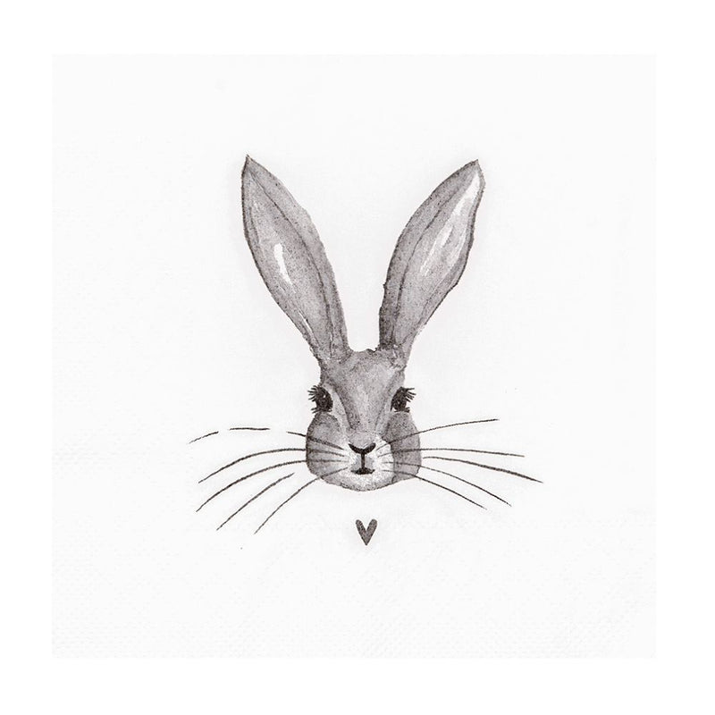 Papierserviette grauer Hase