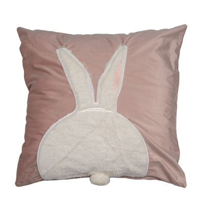 Kissenhülle Hase rosa-weiß 45 x 45 cm