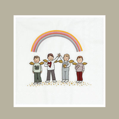 Räder Serviette Himmlische Brüder Weiß