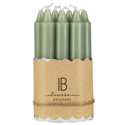 Ib Laursen Kerzen schmal grün 10er Set