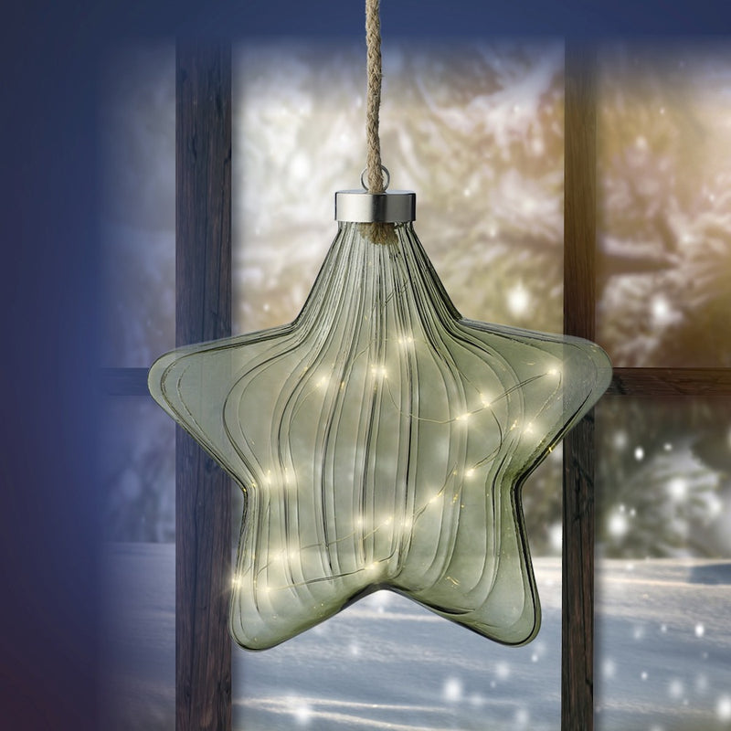 Micro LED Stern zum Aufhängen grün