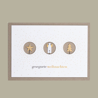 Räder Weihnachtsdrahtkarte Gesegnete Weihnachten