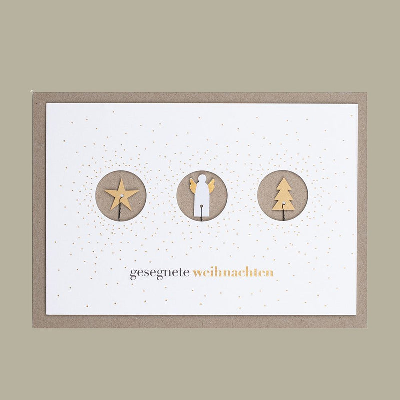 Räder Weihnachtsdrahtkarte Gesegnete Weihnachten