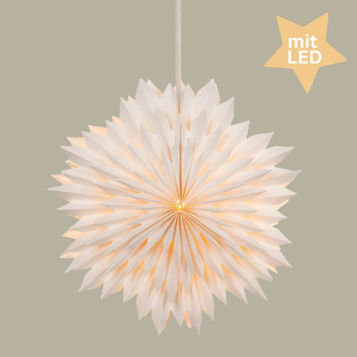 LED Stern Papier D 38 cm weiß